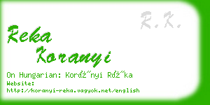 reka koranyi business card